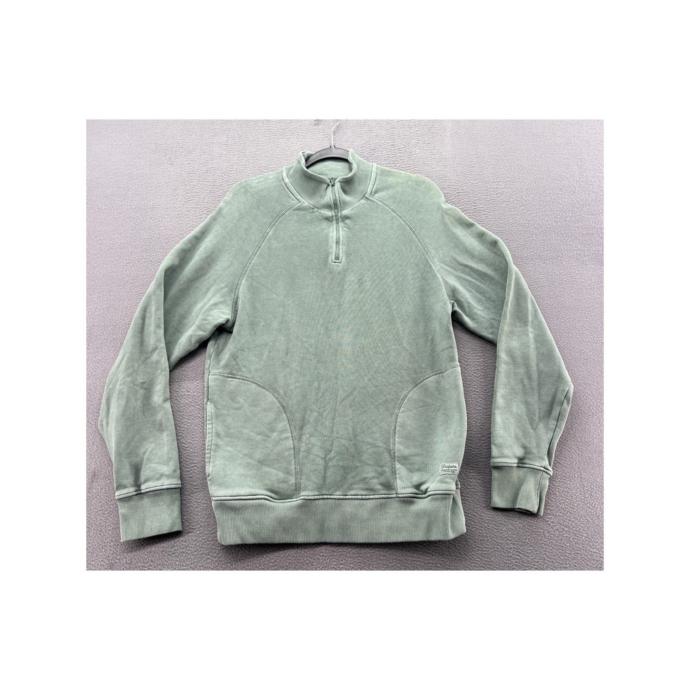 Scalpers Sweatshirt Mens Sz L Quarter Zip Sage Green Raglan Pullover